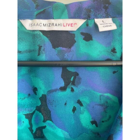 Isaac Mizrahi Live floral blouse L/S size Large - Picture 3 of 7